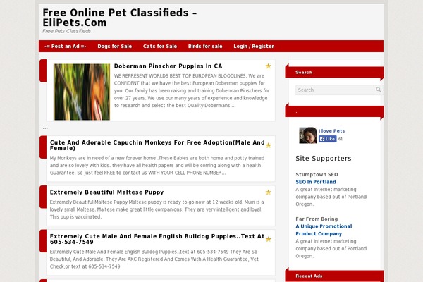 elipets.com site used Ads