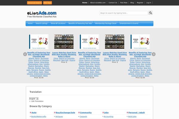 elistads.com site used Classifiedtheme