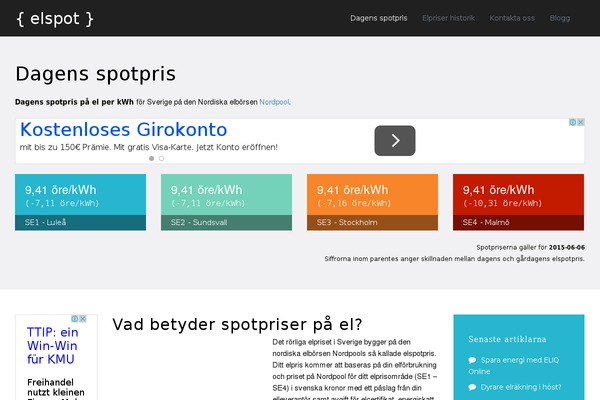 elspot.nu site used Kw2013