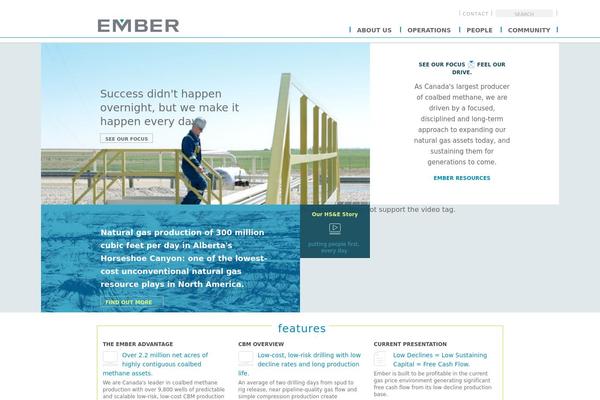 Ember theme site design template sample