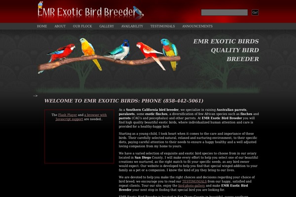 emrexoticbirdbreeder.com site used Emr-exotic-bird-breeder
