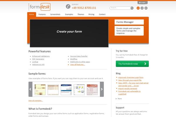 en.formdesk.com site used Formdesk