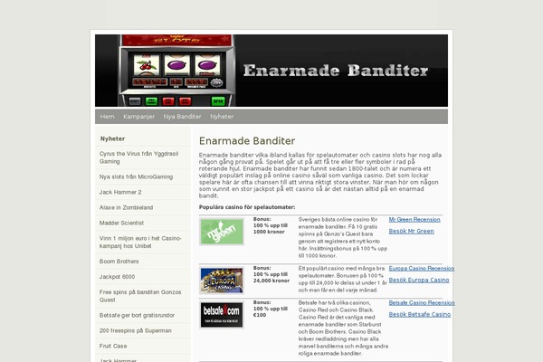 enarmadebanditer.nu site used Enarmadebanditer