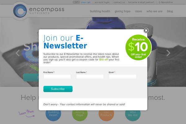 Encompass website example screenshot