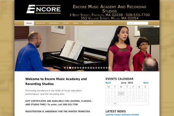 Encore theme site design template sample