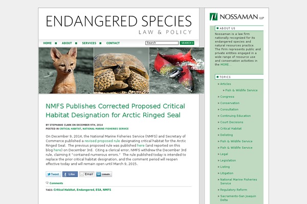 endangeredspecieslawandpolicy.com site used B0000916-endangeredspecies