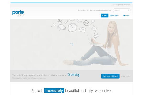 Porto theme site design template sample