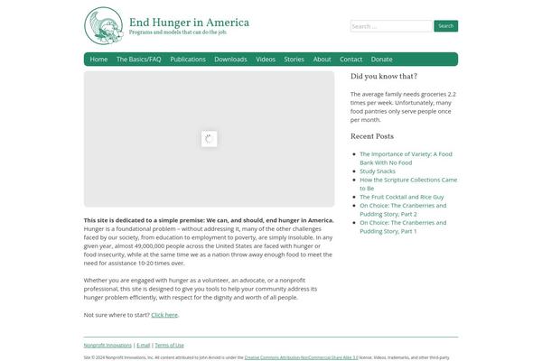 endhungerinamerica.org site used Endhunger