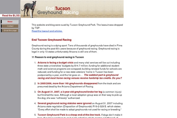 endtucsongreyhoundracing.com site used Networker-10