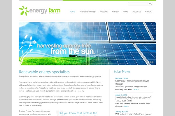 energyfarm.com.au site used Creation