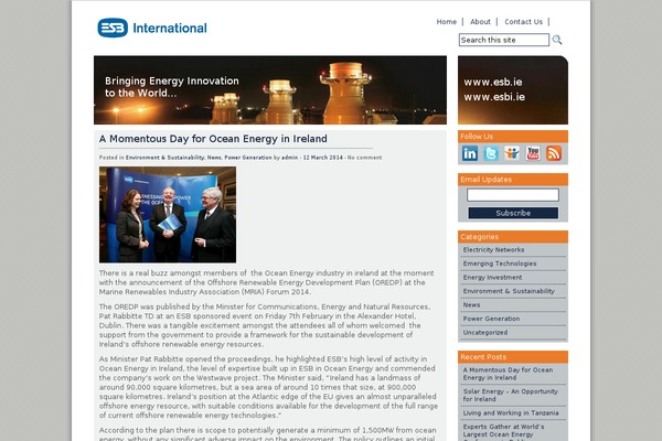 energyinnovation.ie site used Esbi