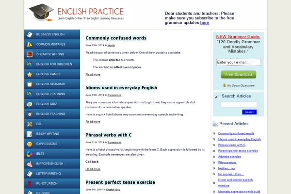 englishpractice.com site used English-practice