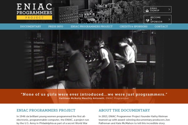 eniacprogrammers.org site used Eniac