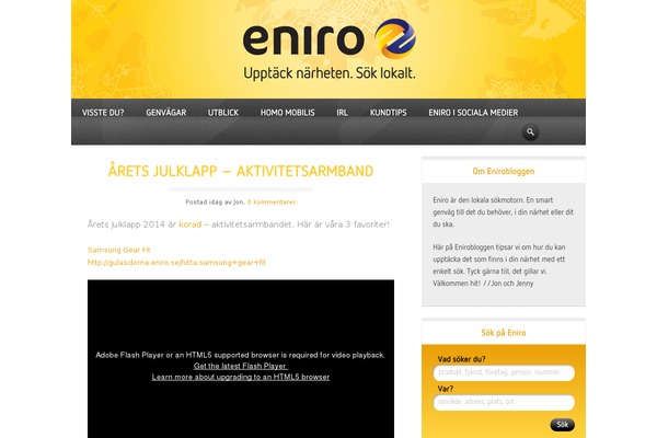 eniroblogg.se site used Enirobloggen