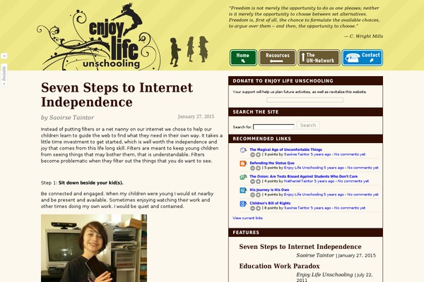 enjoylifeunschooling.com site used Magstyle