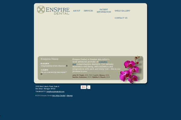 Enspire theme site design template sample