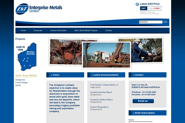 enterprisemetals.com.au site used Enterprisemetalslimited