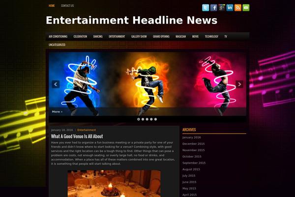 entertainmentheadlinenews.net site used Themusic