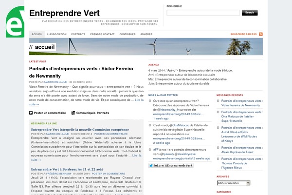 entreprendrevert.org site used Orfeo