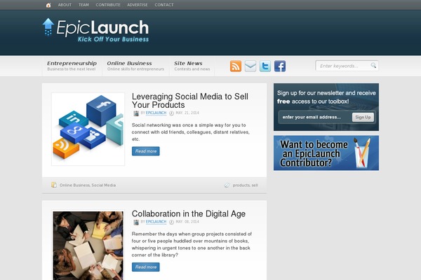 epiclaunch.com site used Paperio-child-theme