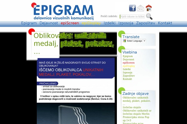epigram.si site used Epigram