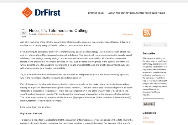 eprescribingblog.com site used Drfirst
