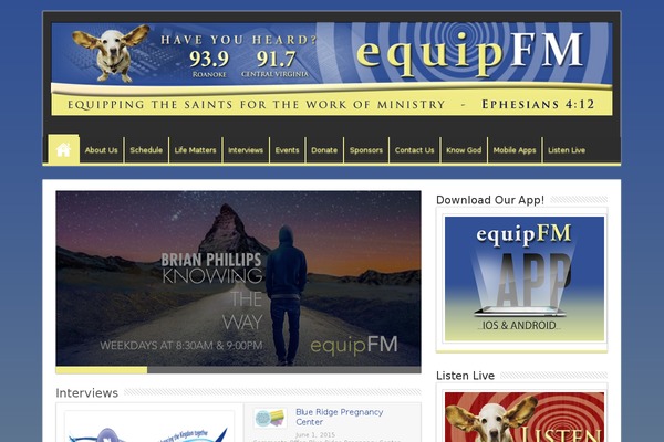 equipfm.org site used Jubilee