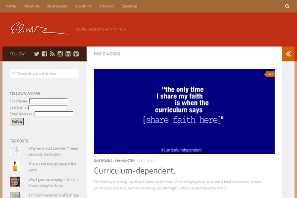 Hueman theme site design template sample