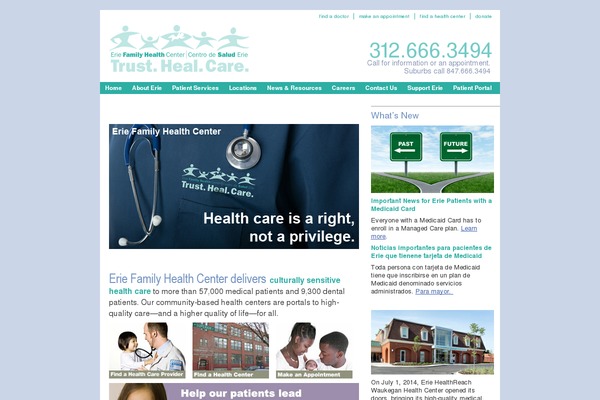 Erie theme websites examples