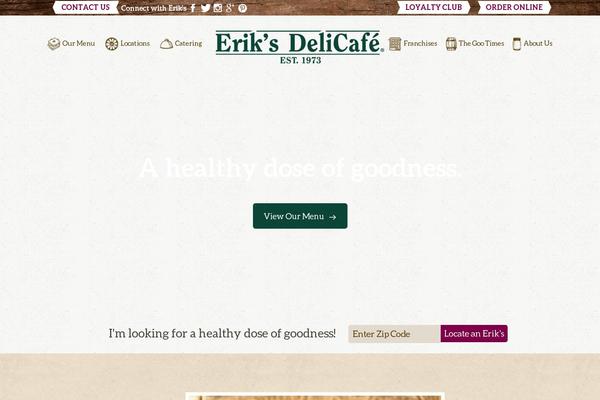 eriksdelicafe.com site used Eriksdelicaftheme