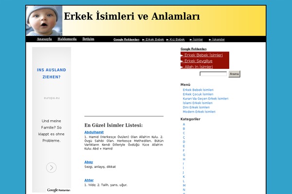 erkekisimler.com site used Seoadmax