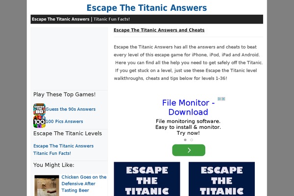escapethetitanicanswers.com site used Prologue