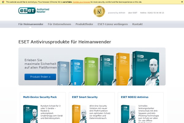 eset-onlineshop.de site used Eset-onlineshop