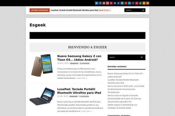 esgeek.com site used Wpex Bloggit