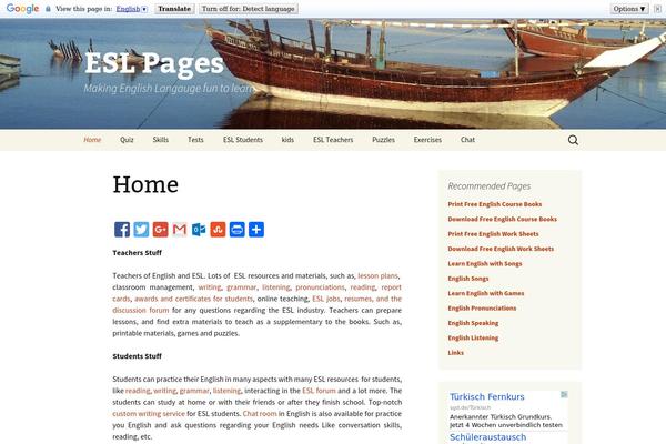 eslpages.com site used Twenty Thirteen