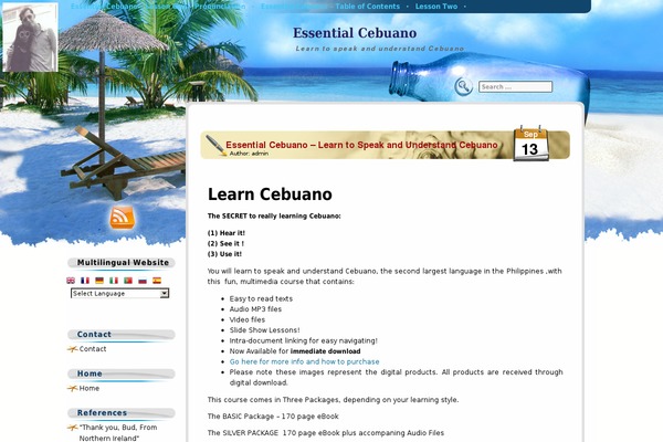 Beach Holiday theme site design template sample
