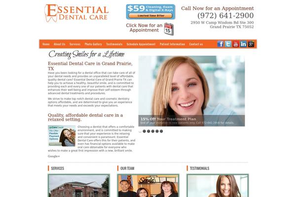 essentialdentalcare.com site used Wpdentist