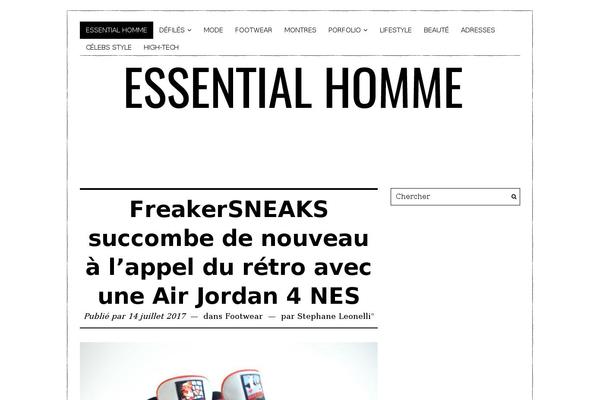 essentialhomme.fr site used The Fox