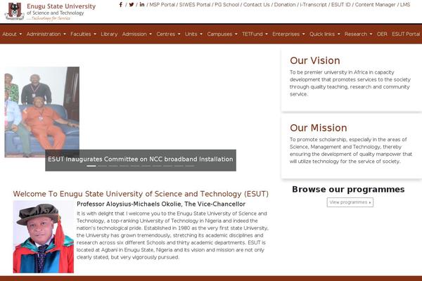 esut.edu.ng site used Esut