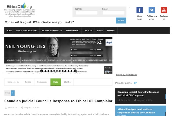 ethicaloil.org site used Ethicaloilv2