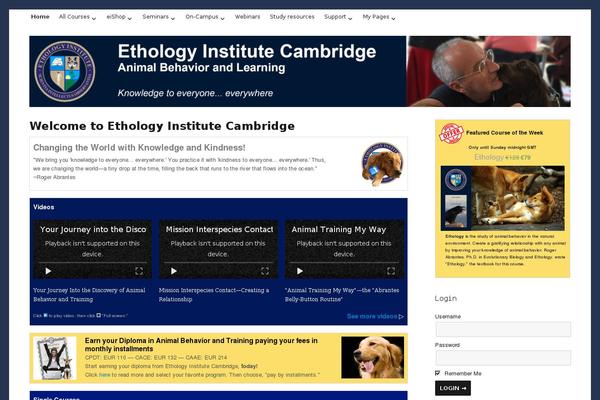 ethology.eu site used Ethology2018