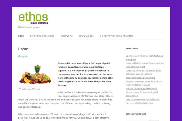 ethos-pr.com site used Ethos-theme