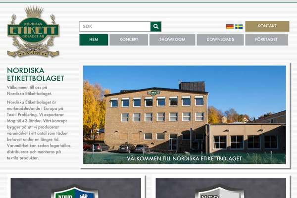 etikettbolaget.se site used Nordiska