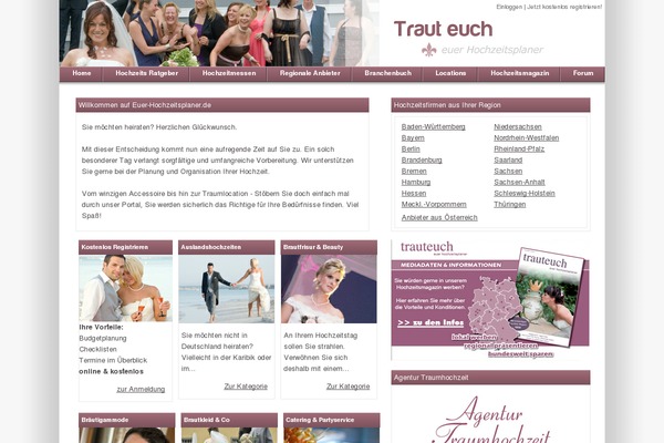 Hochzeit theme site design template sample