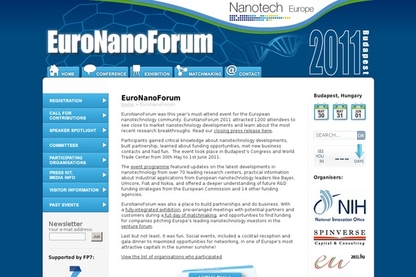 euronanoforum2011.eu site used Abiens