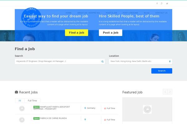 Jobboard theme site design template sample