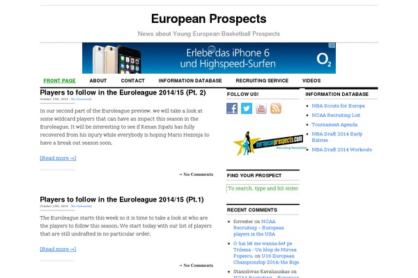 europeanprospects.com site used Cutline2.0-wp2.3