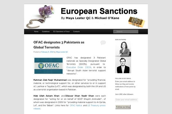 europeansanctions.com site used Sanctions