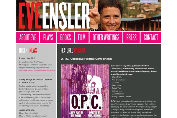 eveensler.org site used Entree
