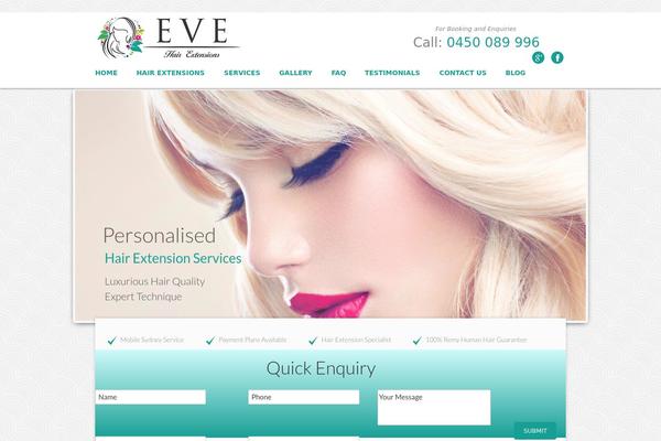 evehairextensions.com.au site used Evetheme